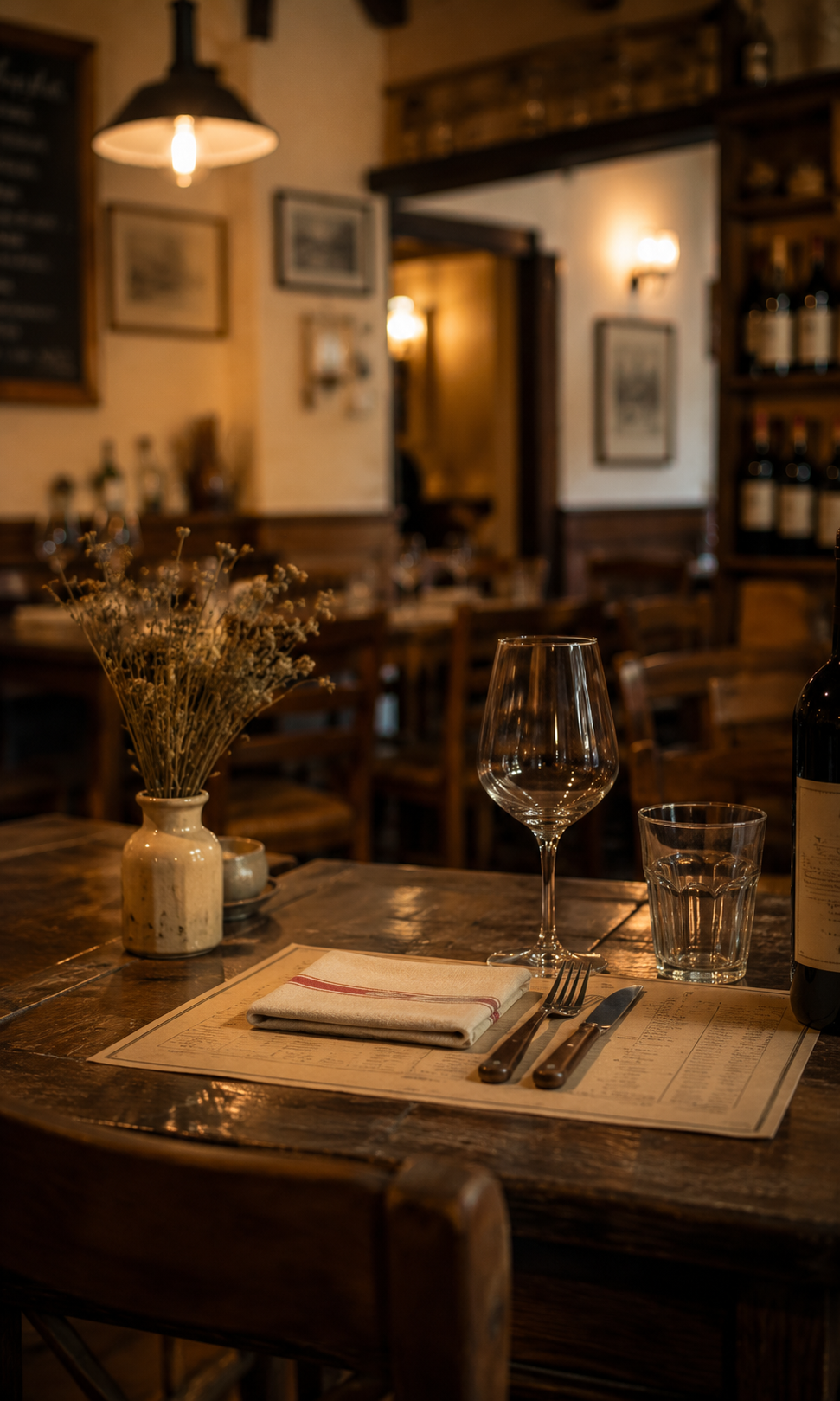 Tavolo apparecchiato in una sala della Trattoria Piemontese